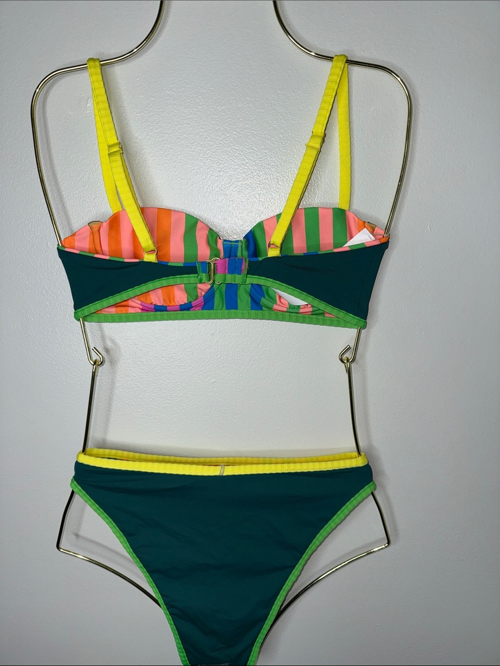 Maaji Rainbow Stripe Underwire Bikini Set Made in Columbia REVERSIBLE - Picture 7 of 7